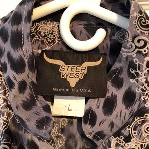 Wester style shirt/jacket with leopard & fringe